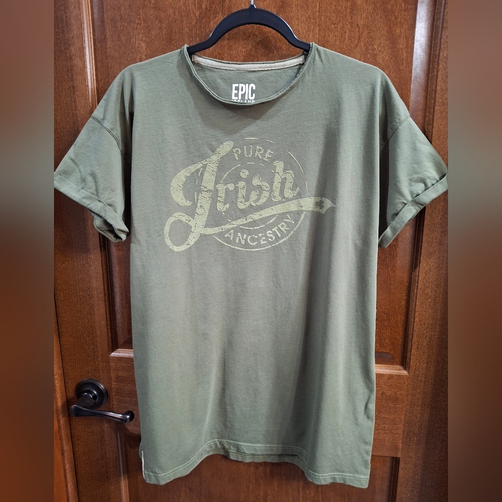Green Short Sleeve Tee Soft Cotton Casual
